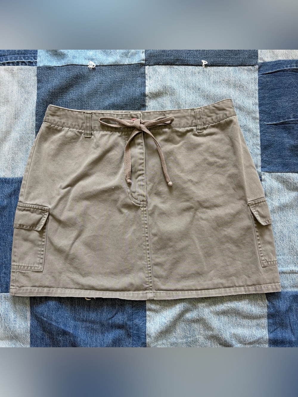 vintage express bleus cargo skirt army green/grey 100% cotton size 9/10